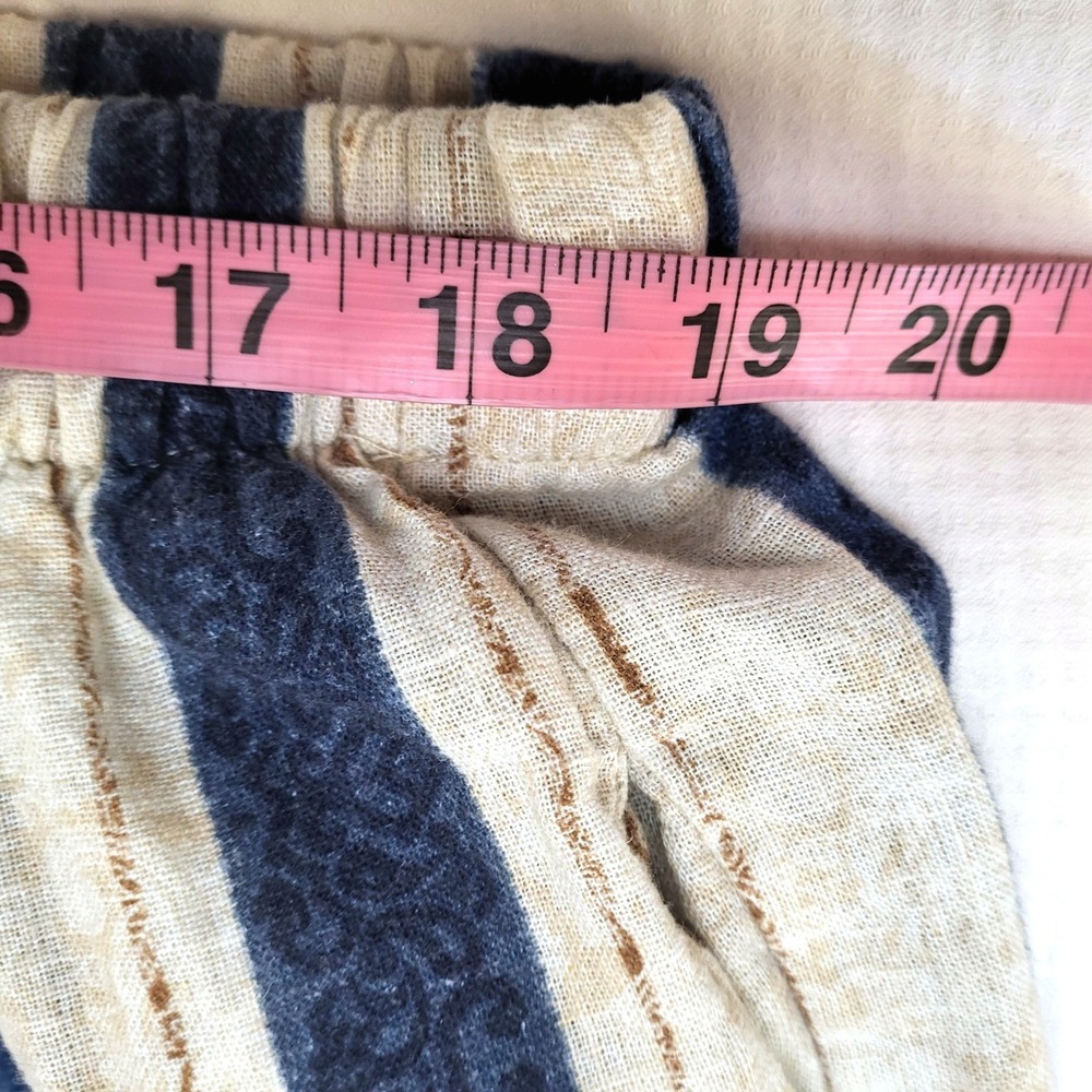 Bellambra Italy Blue Ivory Stripe Wide Leg Resortwear Loungewear Coastal Pants M - Picture 6 of 8